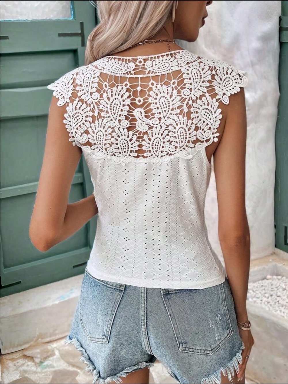 Boho Sheer Floral Lace Crochet White Cap Sleeve Top Blouse Shirt - Picture 2 of 8